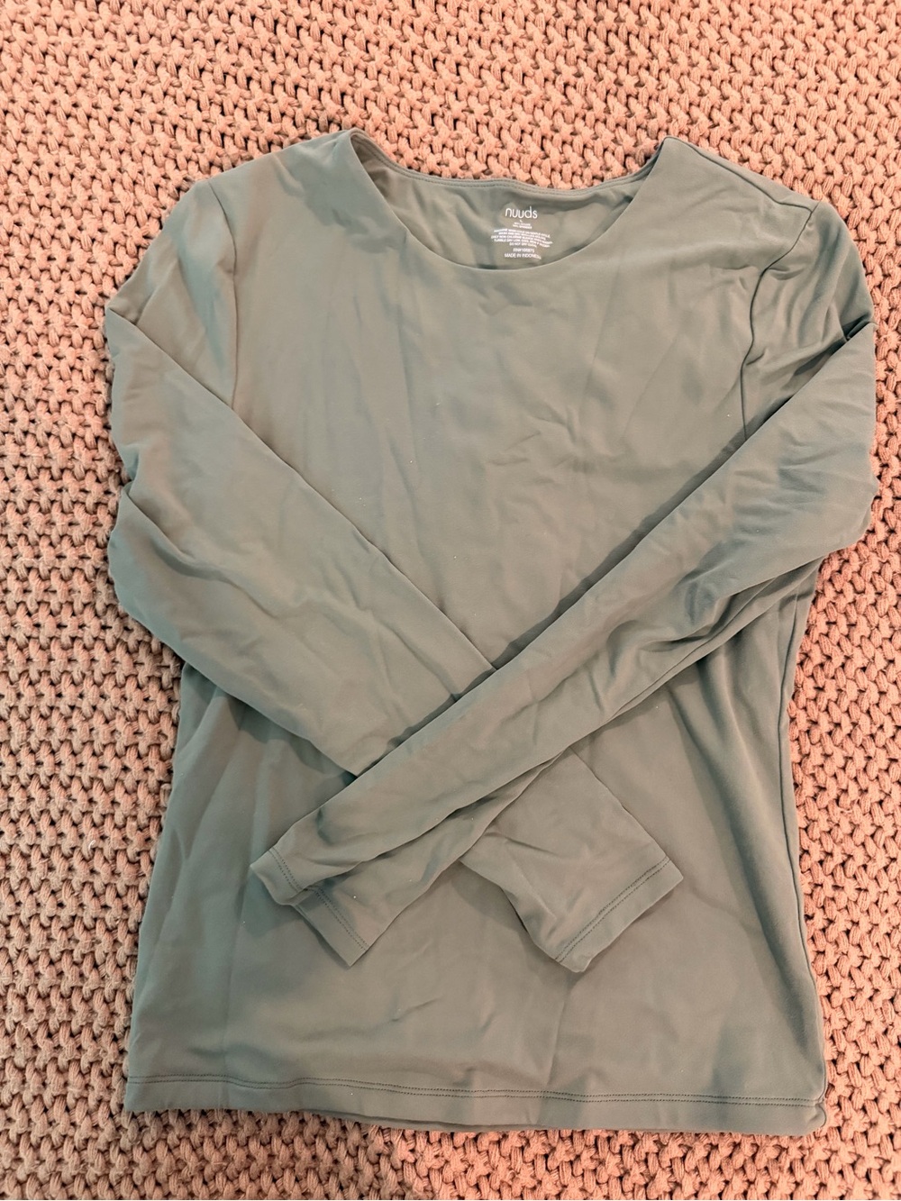 Nuuds Olive Green Seamless Long Sleeve Tee